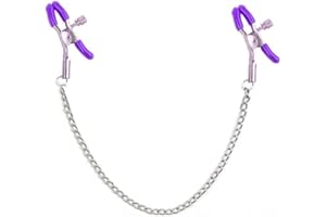 ACEKIILY 316L Body Chains Stainless Steel Gift Adjustable Body Ring Clamps Body Ring Non Piercing Chain Stainless Steel for Womens Faux Jewelry Clip on Jewelry (Purple)