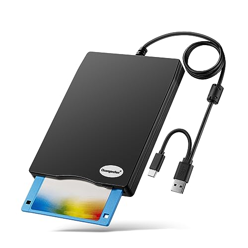 Chuanganzhuo Externes USB-Diskettenlaufwerk, 8,9 cm (3,5 Zoll), tragbar, 1,44 MB, FDD für PC Windows 2000/XP/Vista/Windows 7/8, mit staubdichtem, krat