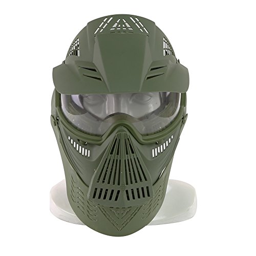 Paintball Mask,YASHALY Adjustable Transformers Leader Mask Full Face Tactical Gear with Goggles Eye Protection for Airsoft CS Game (OD)