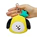 BT21 CHIMMY Character Small Plush Stuffed Animal Coin Purse Pouch ID Card Wallet with Clip, Yellow