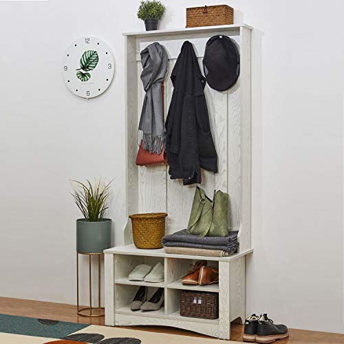 Itaar 70'' Hall Tree with Storage Bench and Coat Rack, Entryway Bench