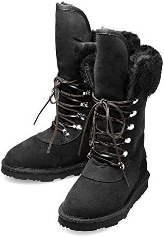 KOS Women's Viva K Edge Black Australian Sheepskin Boot 9 M Us