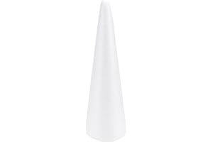 Holibanna Foam Cone Shaped Crafts White Christmas Tree Table Centerpiece Flower Arrangement Props 1PC 30CM