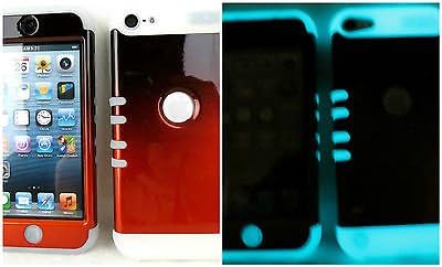 iPod Touch 5th 6th Gen Burnt Orange Black Fade Glow Cover Case Shock Resistant