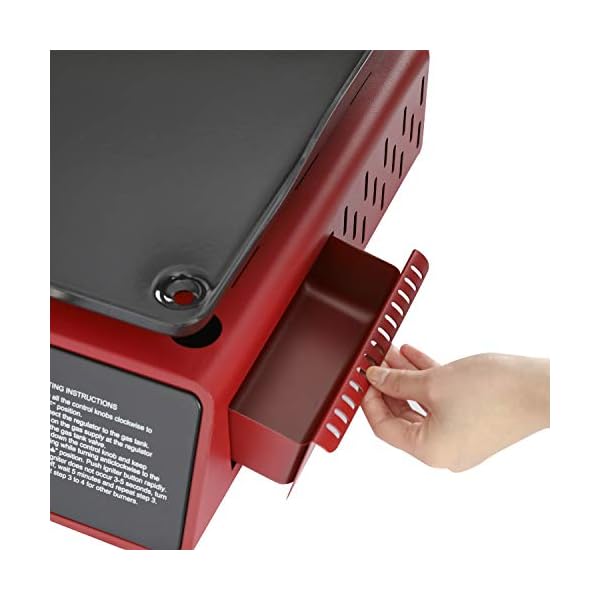 Royal-Gourmet-PD1301R-24-Inch-3-Burner-Portable-Table-Top-Gas-Grill-Griddle-25500-BTUs-Red