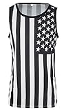 TESOON Men's American Flag Slim Muscle Beach Tank Top Patriots Vest