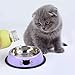 Legendog 3PCS Pet Bowl Stainless Steel Non-Skid Base Dog Bowl Cat Bowl with 2 Food Scoop (Grey+Black+Purple)
