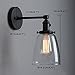 Phansthy Industrial Wall Sconce Light 1-Light Black Sconce with 5.5 Inches Dome Clear Glass Shade