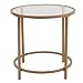 Spatial Order Round Metal Accent Table Glass Top, Gold K7143-J014