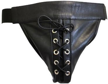 Luxingerie Men's Leather Laces Front Jock Strap Brief Underwear by Luxingerie