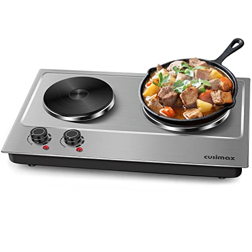 Cusimax Hot Plate Portable Electric Stove Countertop Double Burner with