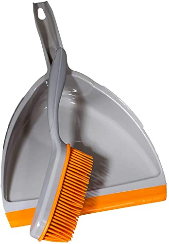 3er Set Kehrgarnitur Gummi Handfeger Grau - Orange, Schaufel&Besen (3er Set Kehrgarnitur) – Bild 5