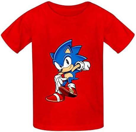 Kgtbckg Kids T Shirt Son-ic Hedge-hog Game Print Short Sleeves Shirt Top Tees for Girl Boy