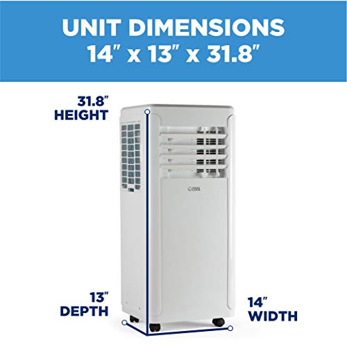 Commercial Cool 14,000 BTU Portable Air Conditioner with Heat- Multifunction 4 in 1 Air Conditioner - 24 Hour Timer Remote Control Air Conditioner - Modern Portable Air Conditioner, CCPACA14HW6C