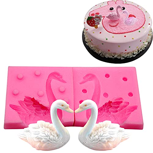 WonDerfulC 3D Swan Fondant Silicone Mould, Bird Cake Decoration Silicone Molds, DIY Baking Chocolate Mold, Resin Clay Candle Moulds