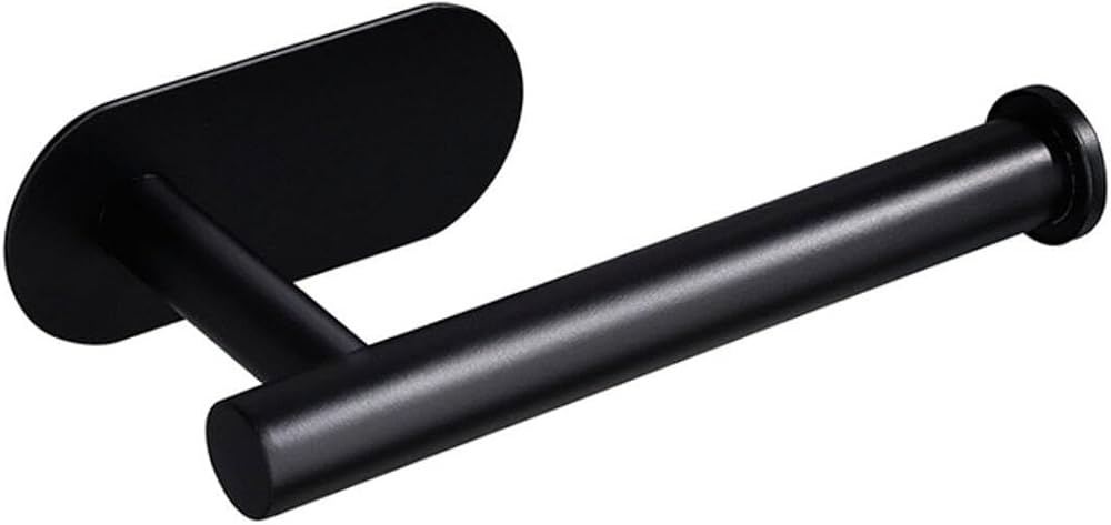 YUET Self Adhesive Matte Black Toilet Roll Holder SUS-304 Stainless Steel