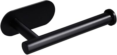 YUET Self Adhesive Matte Black Toilet Roll Holder SUS-304 Stainless Steel