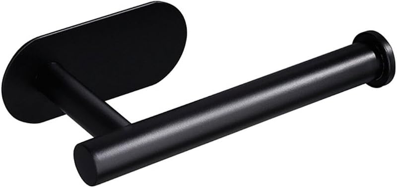 YUET Self Adhesive Matte Black Toilet Roll Holder SUS-304 Stainless Steel