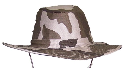 Tropic Hats 2 3/4" Wide Brim Men Safari/Outback Summer Hat w/Snap up Sides - Desert Camo Small