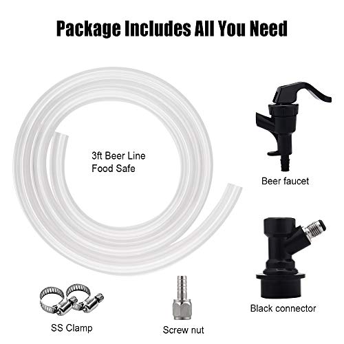 FERRODAY 3ft Ball Lock Beer Line Assembly Liquid Line Picnic Tap Ball