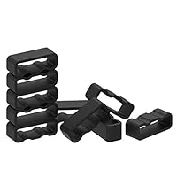 TenCloud Replacement Black Silicone Secure Band Holders Keepers Fasteners Rings Loops Compatible with Samsung Gear S3 Frontier / S3 Classic Smartwatch (10-Pack)