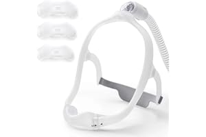 GBBAZU Nasal Pillow for Dreamwear, Nasal Frame Assembly, Silicone Soft Perfect Sealing Nose Nasal Pillow with Headgear, Frame, Tube, 4 Size Nasal Pillow and Absorbent Cloth (Grey)