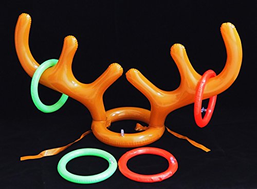 Yexpress Pack of 2 Inflatable Reindeer Antler Ring Toss Game for Christmas Party, Christmas Gift