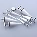 PiercingJ 8pcs Acrylic Ear Taper Kit Fake Cheater Earrings Plug Tunnel 6G-00G Look White