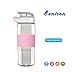 Bonison Flip Top Glass Water Bottle Silicone Wrap Glass Bottle Wide Mouth Spout Bottle BPA Free Lead Free Drinking Cup with Flip Top Lid Spout Cap Carrying Handle String-18.5 oz