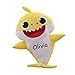 Puka Creations Personalized Yellow Cutie Baby Shark Light and Sound Toy Plush Stuffed Animal for Boys and Girls with Custom Name