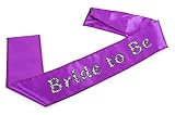 Trendy Zebra Print Lettering Pink or Purple Bride to Be Sash (Purple)