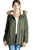 ViiViiKay Womens Cotton Anorak Lightweight Utility Parka Jackets with Drawstring