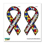 Autism Awareness Puzzle Ribbon - Set of 2 - Window Bumper Locker Sticker