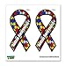 Autism Awareness Puzzle Ribbon - Set of 2 - Window Bumper Locker Sticker