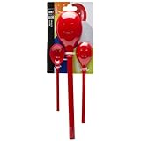 Zak Designs Happy Face 3-Piece Kitchen Spoon Set, Red
