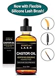 Organic Castor Oil for Eyelashes: Natural Eyelash Growth Enhancer 100% Pure Organic Cold Pressed and HEXANE Free Premium Quality Castor Oil for Hair Growth (Eyebrow, Eyelash Growth Serum Oil)