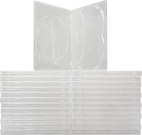 (25) 5-Disc Capacity Super Clear 14MM DVD Empty Replacement Cases with Wrap Around Sleeve #DV5R14CL