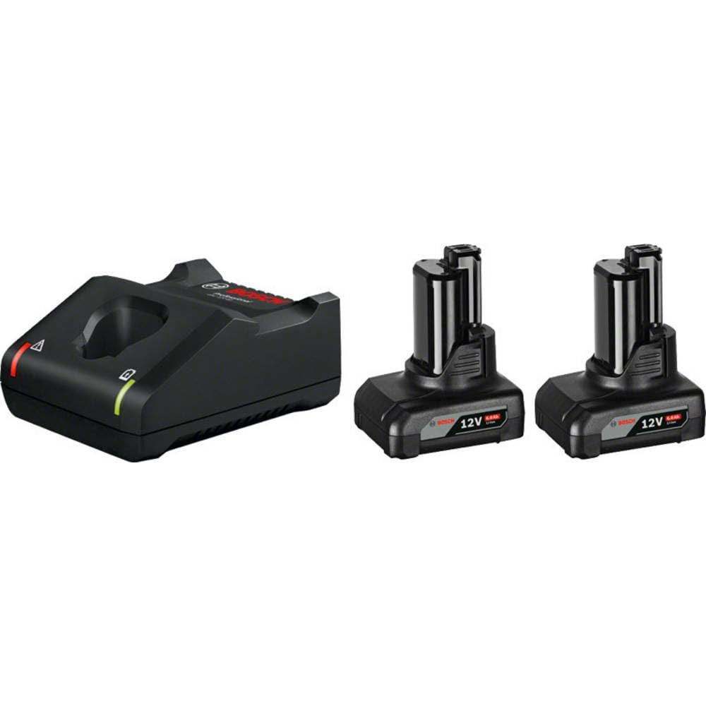 Bosch Professional 12V System Akku Starter-Set: 2x GBA 12V 6.0Ah Akku + Schnellladegerät GAL 12V-40