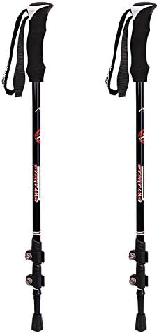 XinZHiYuAy Ultralight 2 Pack Trail Trekking Poles, Shock-Resistant Adjustable Walking Stick with Sweat Absorbing EVA Grips, Collapsible Hiking Running Sticks Black