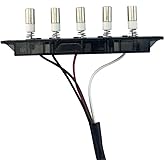 XHSESA Kitchen Range Hood Pushbutton Switch Range Hood Key Board Switch CXW-200-DJ216/DJ103S/DJ105 Replacement for Midea (5 Keys Short Line Switch)