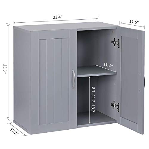 Yaheetech Bathroom Medicine 2 Door Wall Mounted Storage