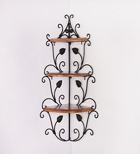 Batra Associates Wall Mounted Wooden Corner Rack/Carved Wooden Shelves Size (Lxbxh-13X13X26) Inch