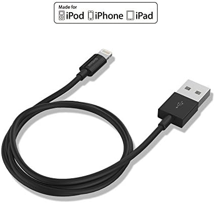 [Apple MFi Certified] MYOHO Lightning to USB Charge &amp; Sync Cable cord, Premium quality, 3.3ft / 1.0 meter Black Tangle-free, Compact Head for iPhone 6S Plus, 6S, 6 Plus / 6 / 5S / 5C / 5, iPad, iPod