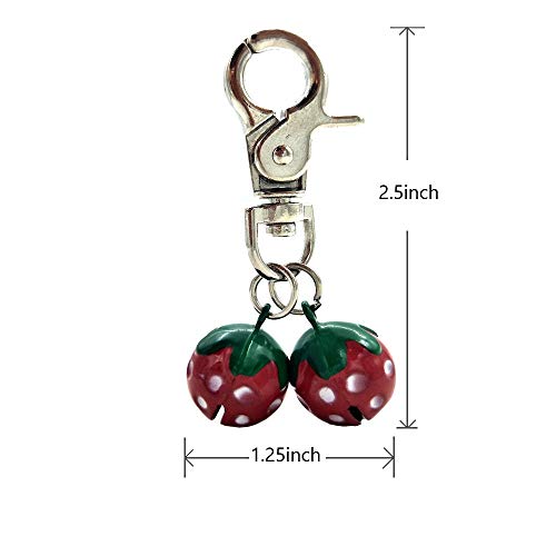 image for Sport Art 4 PCS DIY Strawberry Bell pet Bells 304 Stainless Steel Dog 