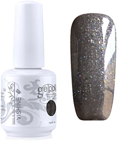 Vishine Gelpolish Long-lasting Gel Nail Polish Soak Off UV LED Manicure Nail Art Color Shimmer Taupe (1880)