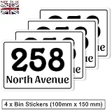Stickers Limited Personalised Wheelie Bin Decals 4 x 150x100 mm PBN01 view 4
