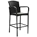Tangkula Set of 2 Patio Bar Stools Indoor Outdoor Use Wicker Rattan Barstool with Footrest for Garden Pool Lawn Backyard Study Steel Frame Bar Chairs Furniture (Dark Brown 47