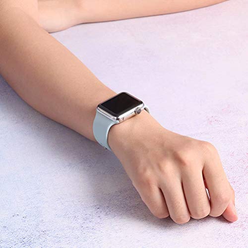 QIENGO Sport Band Compatible with Apple Watch Band 42mm 44mm, Soft Silicone Replacement Sport Strap Compatible with iWatch Apple Watch Series 4/3/2/1, S/M Turquoise