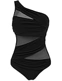 Saslax Inspired Fashion Figures Jena OTS One Piece Maillot Mesh Swimsuit (XXL, 8995-Black)