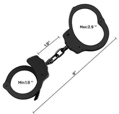 image for GFIRE Real Handcuffs Police Edition Professional Grade Double Lock Bla